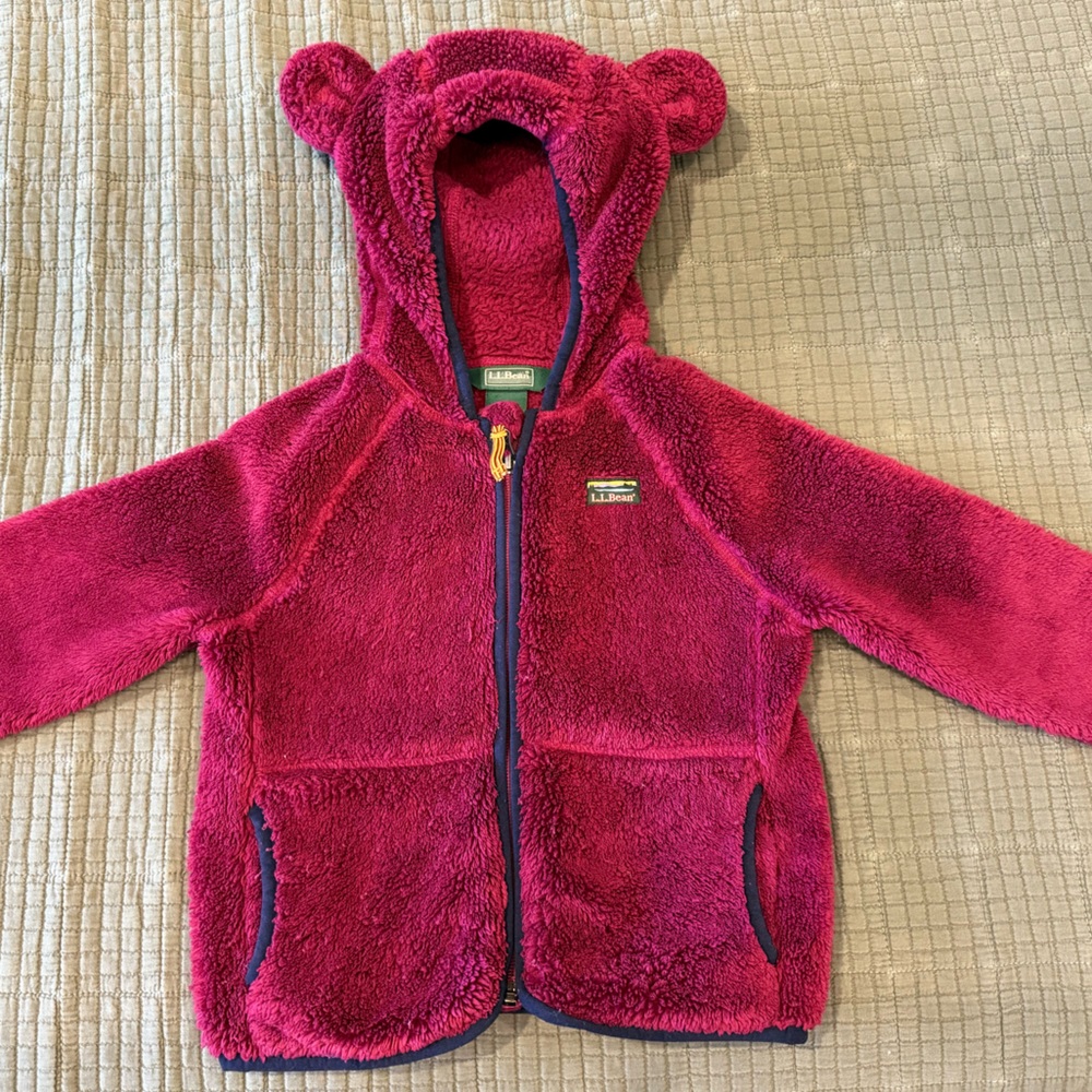 L.L. Bean Hi Pile Fleece Jacket in Magenta 3T